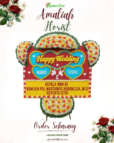 Karangan Papan Bunga Pernikahan di Istana Kawaluyaan Bandung